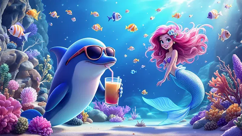 Ilustrasi permainan tembak ikan di lobi D200M